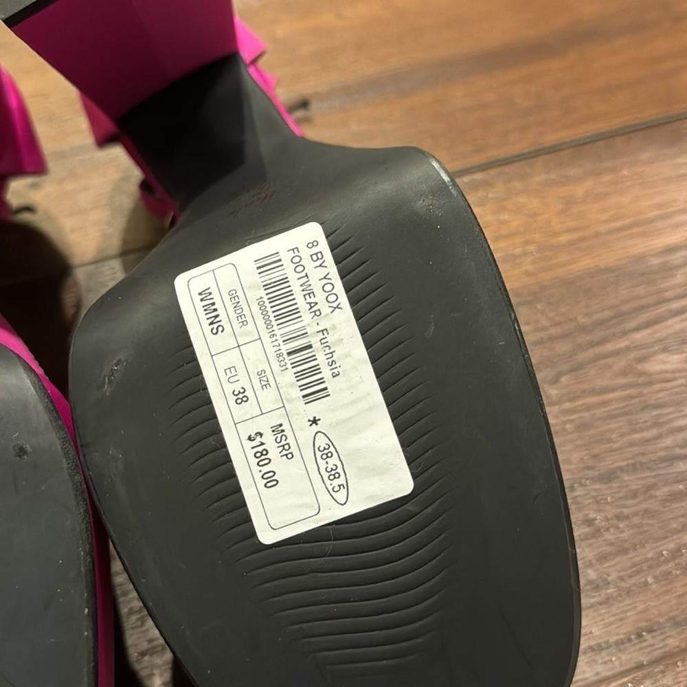 8 by Yoox NWT Pink Satin Platform Lace-up Block heel Pumps. Made in Italy. - Picture 11 of 15